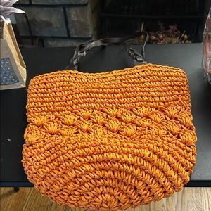 Vibrant Orange Handwoven Tote